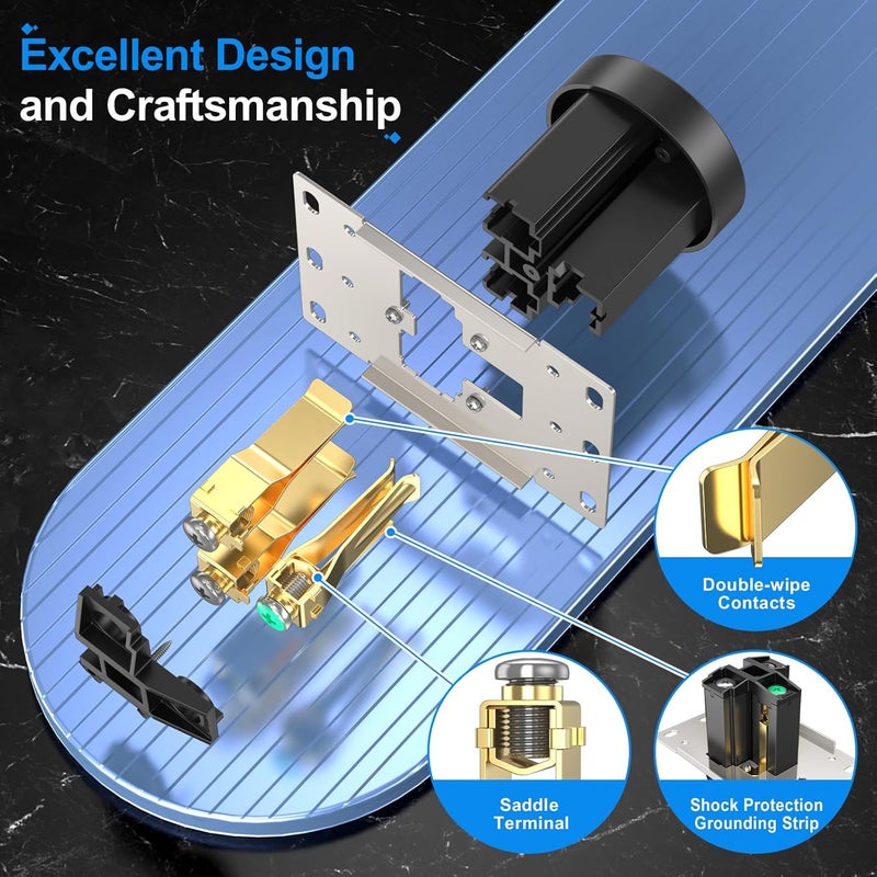 HYDUUU NEMA 6-50R Receptacle 50A Welder Wall Socket 250V 240V 220V Outlet Flush Mount Grounding Side Wired Industrial Grade for EV Charger Heater Plasma Cutters Electric Stove ETL Listed - Image 4